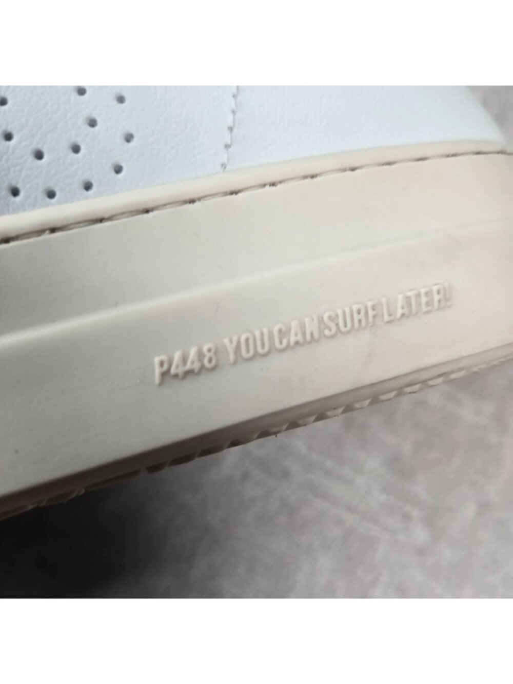 P448‎ Sporty Lace Up Sneaker White Leather Athletic Streetwear Zip Skater Shoes - Picture 11 of 15